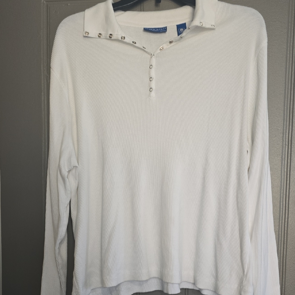 Karen Scott White Button-Down Shirt